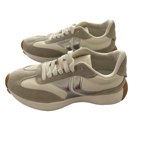 Steve Madden Women's Athletic Jogger Sneaker Sz 8 Taupe/Silver Kendrix - Picture 4 of 8